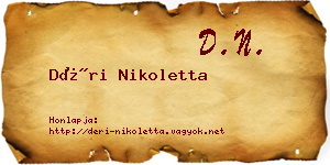 Déri Nikoletta névjegykártya