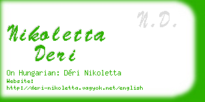 nikoletta deri business card